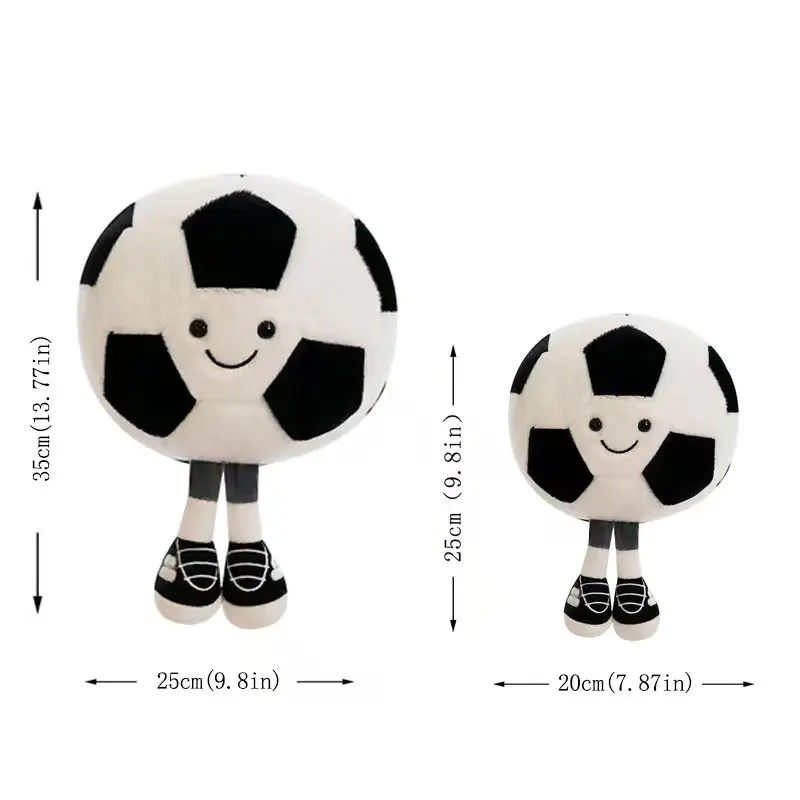 Kreative neue Fußball-, Basketball-, Volleyball- und schwarze 8-Ball-Plüschtiere, realistische Sport-Stoffpuppen, ideale Geburtstagsgeschenke für – Detail 8