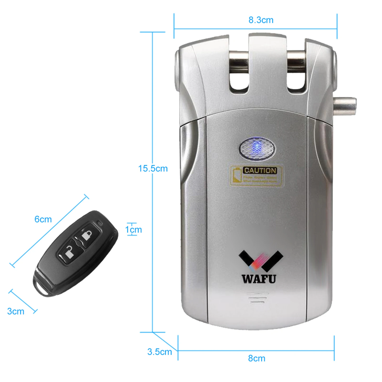 WF-018 Wireless Remote Control Lock Security Invisible Keyless Door Entry Intelligent Lock Zinc Alloy Metal with 4 Remote Keys