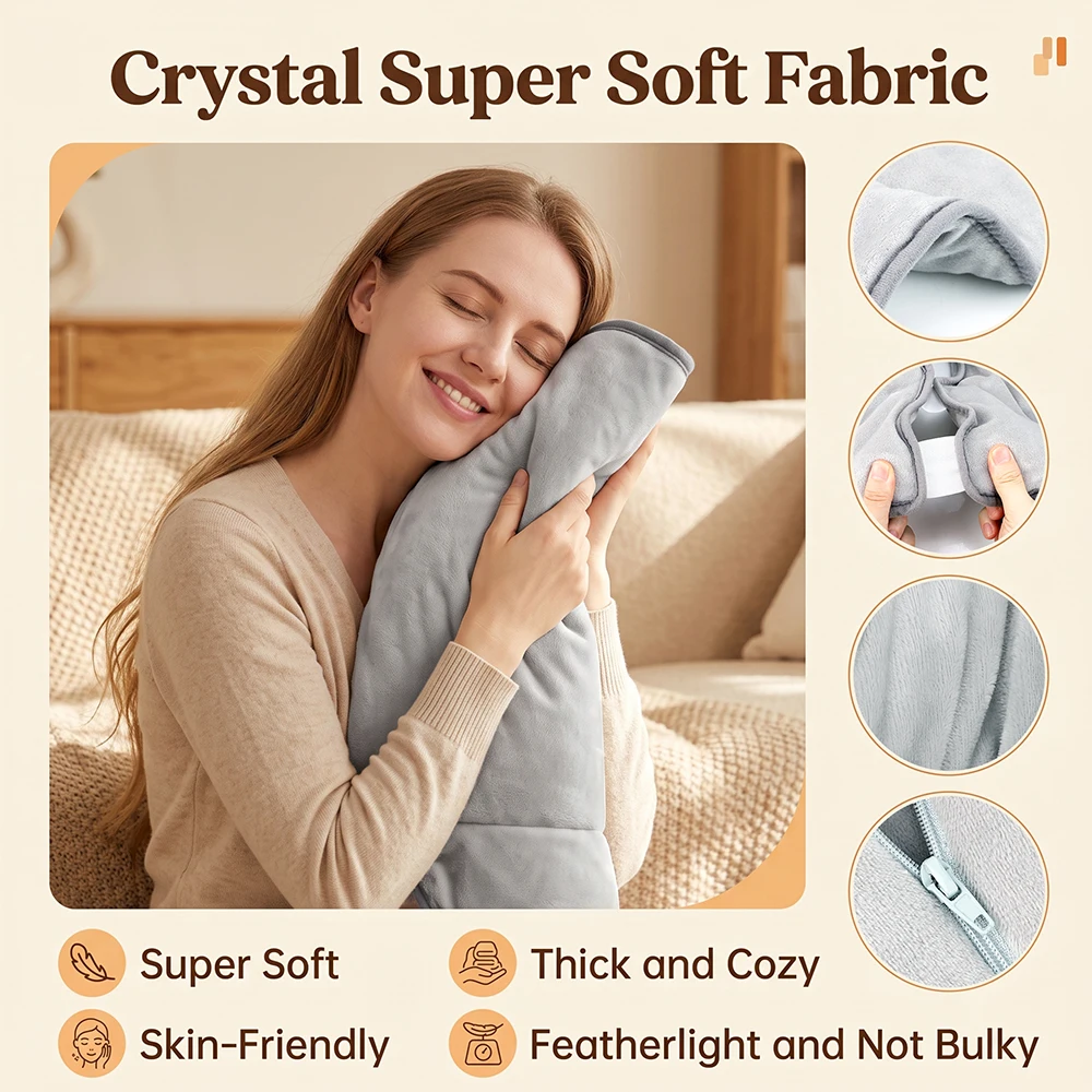 Wearable Body Warmer Heated Vest with 5 Zone Heating, 3 Level USB Warming Coat Super Soft for Winter Outdoor Daily Wear, Gray