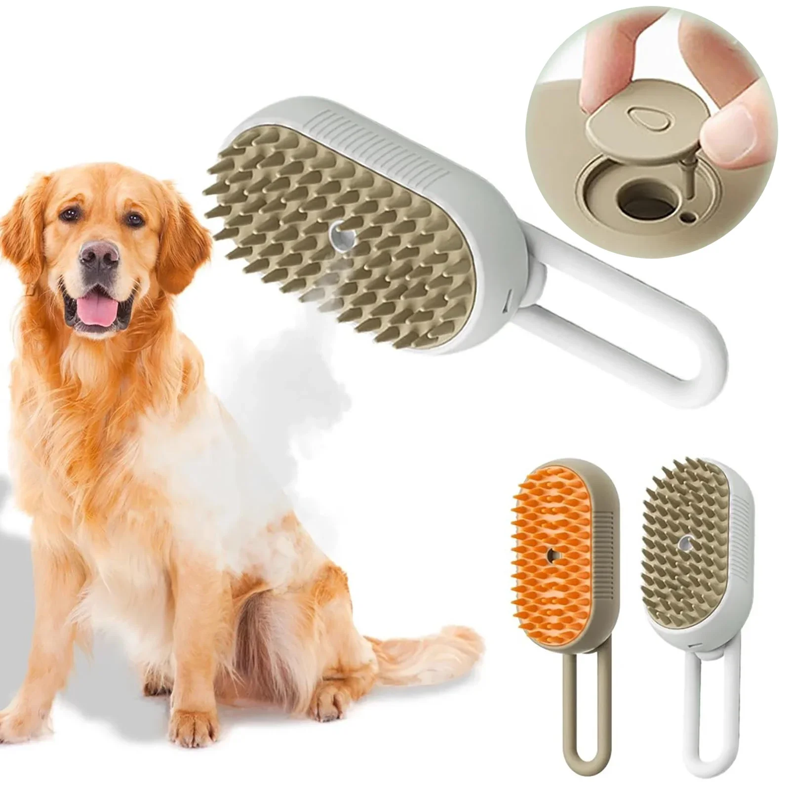 

Cat Steam Brush Spray 3 In 1 Cleaning Cat Hair Brush Pet Grooming Removal Massage Dog Steamer Brush Beauty Comb Pets Supplies