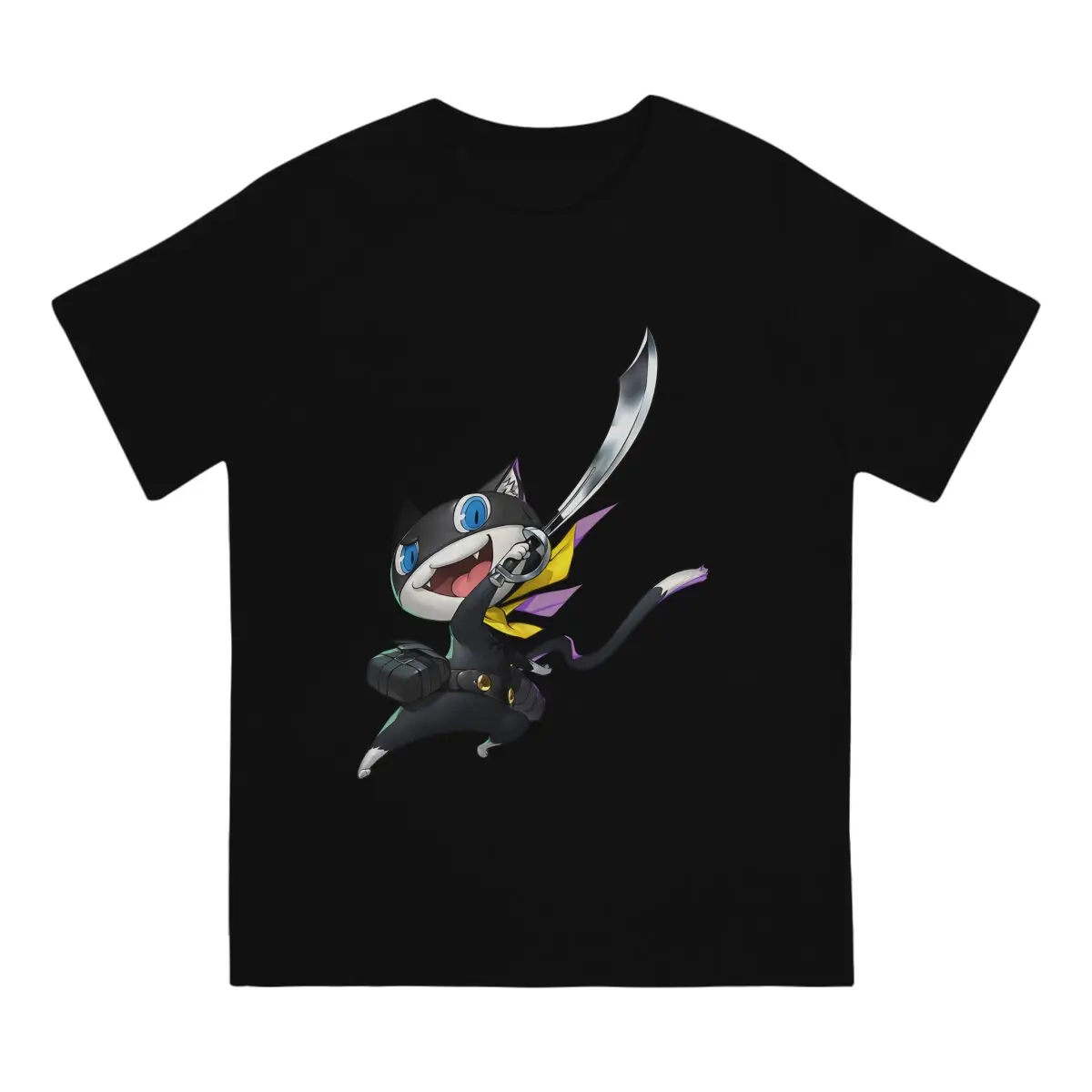 Morgana T Shirts Men Cotton Funny T-Shirt O Neck persona 5 Tee Shirt Short Sleeve Clothes Printed