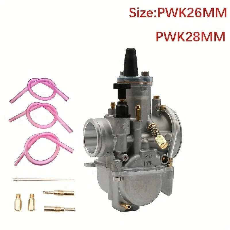 PWK Carburetor Universal 26 28 mm PWK Motorcycle Carburetor Power Injection, for Racing Mikuni Koso ATV Yamaha
