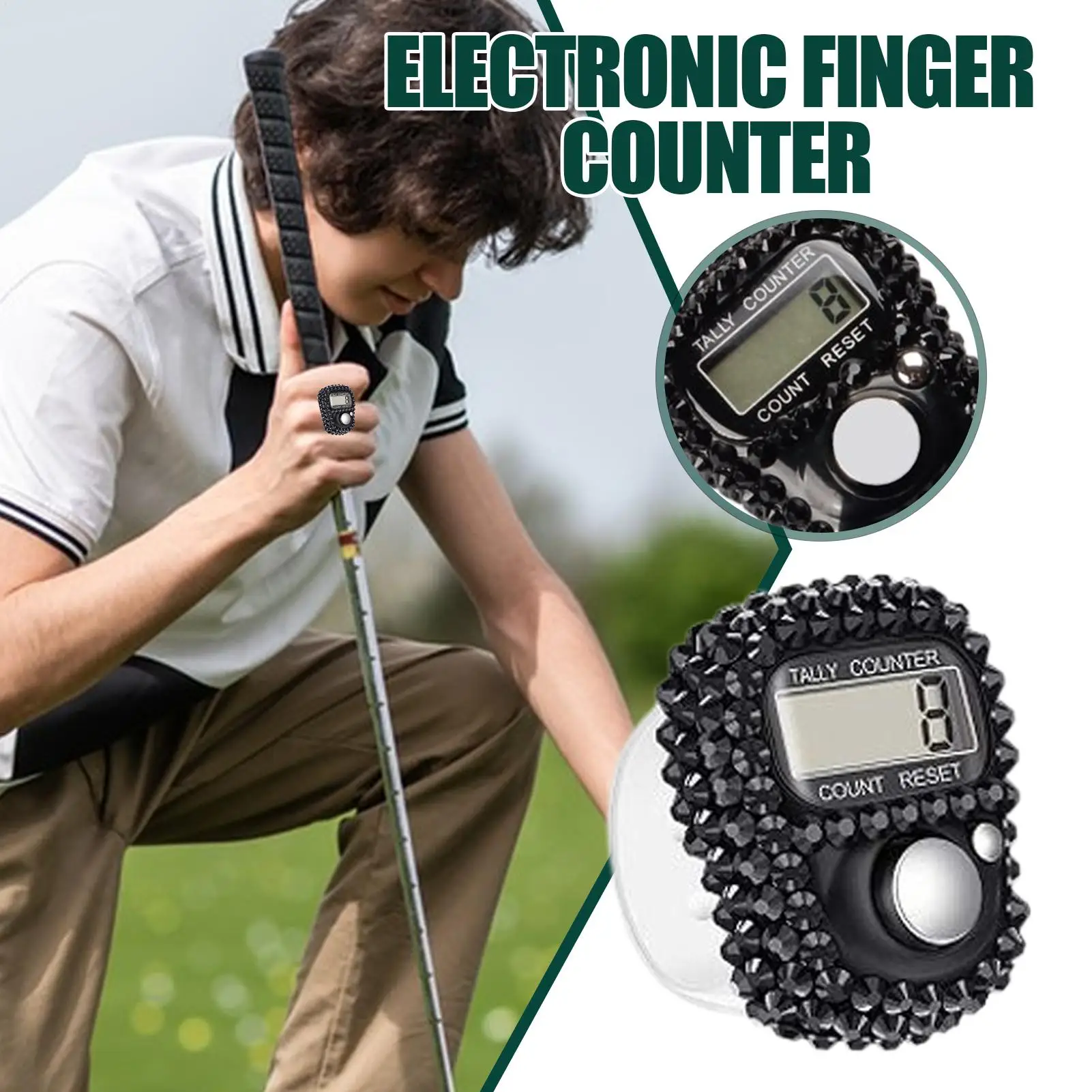 Resettable Lap Record Ring LCD Screen Digital Tally Counter Number Counter Manual Knitting Row Tally Ring For Golfer Training