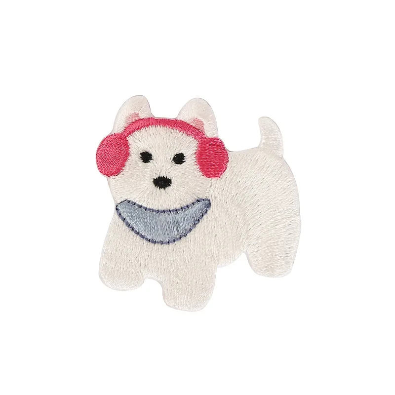 AHYONNIEX Cute Dog patch per bambini vestiti fai da te simpatici adesivi in tessuto studente preferito ricamato ferro sulle toppe