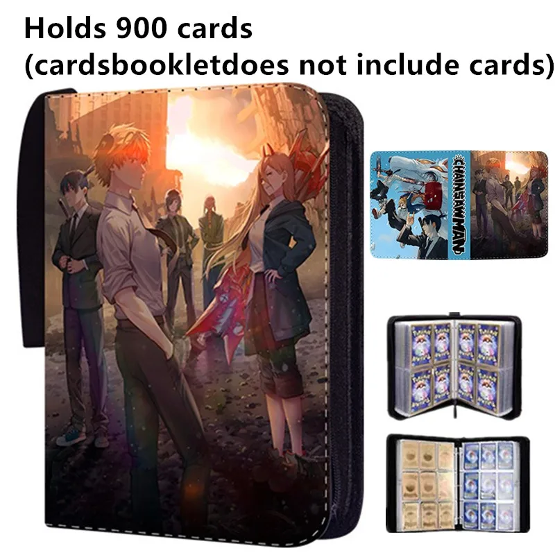 400/900pcs Chainsaw Man Card Album Book Folder 4/9 Card Slots Collections  Zipper Double Pocket Zipper Card Binder Holder - AliExpress 26