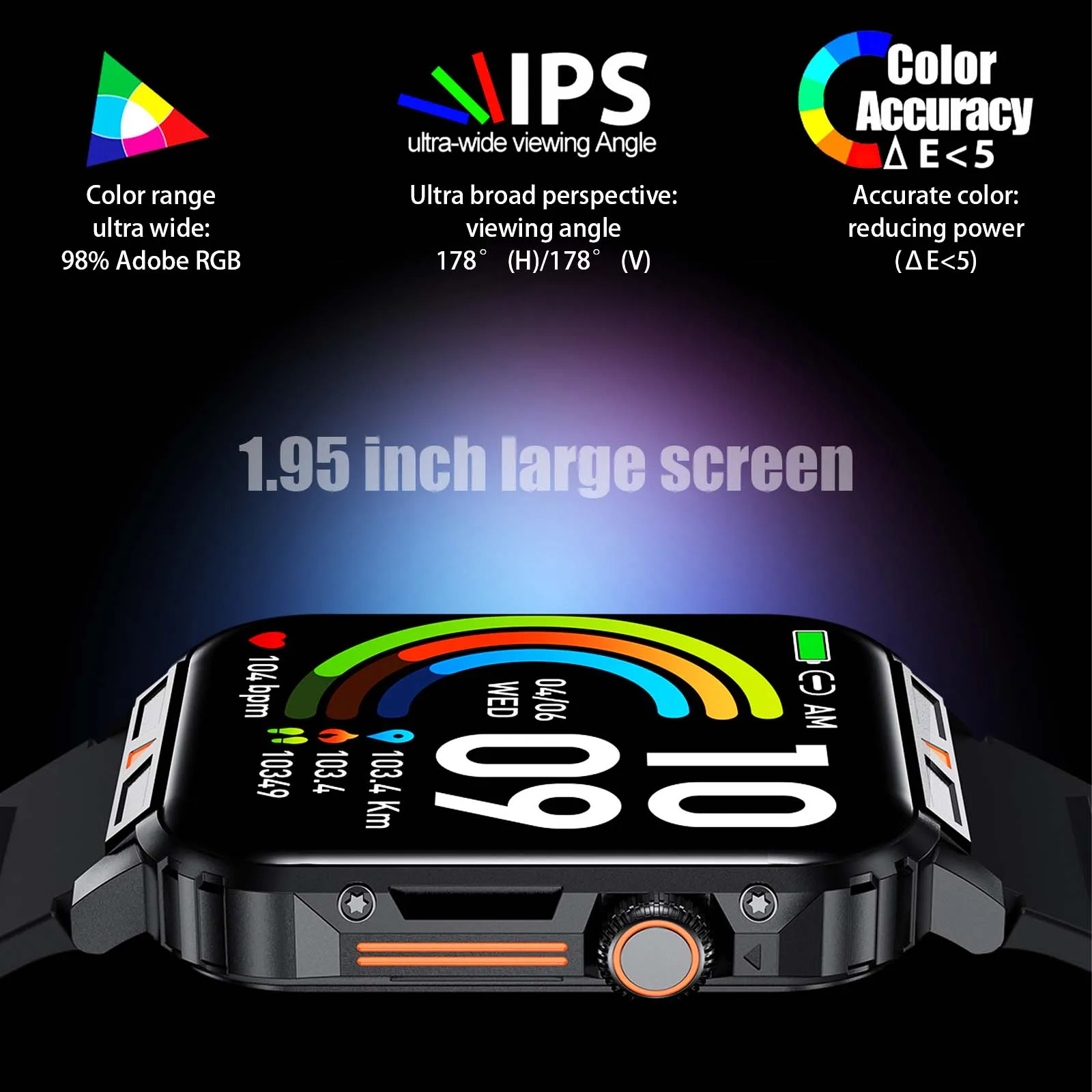 EIGIIS L81A 1.95 Inch Smart Watch Men 100+ Sport Mode Bluetooth Call Heart Rate Sleep Analysis IP68 Waterproof For Android IOS