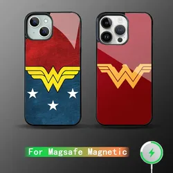 W-Wonder woman Phone Case Strong Magnetic For IPhone 15 14 13 Pro Max 11 12 Mini Alex Mirror For Magsafe Wireless Charging Cover