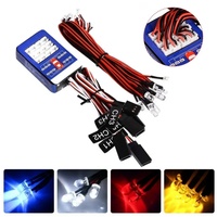 Rc Car Simulation Flash Light 12 LED Lighting Kit Steering Brake For 1/10 Scale Models Yokomo Tamiya TRX HSP HPI Axial Rc4wd