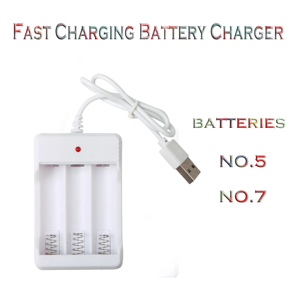 شاحن بطارية بفتحات USB AAA 2/3/4 ، شحن سريع ، حماية ماس قصير ، محطة بطارية قابلة لإعادة الشحن AA و AA ، جودة عالية