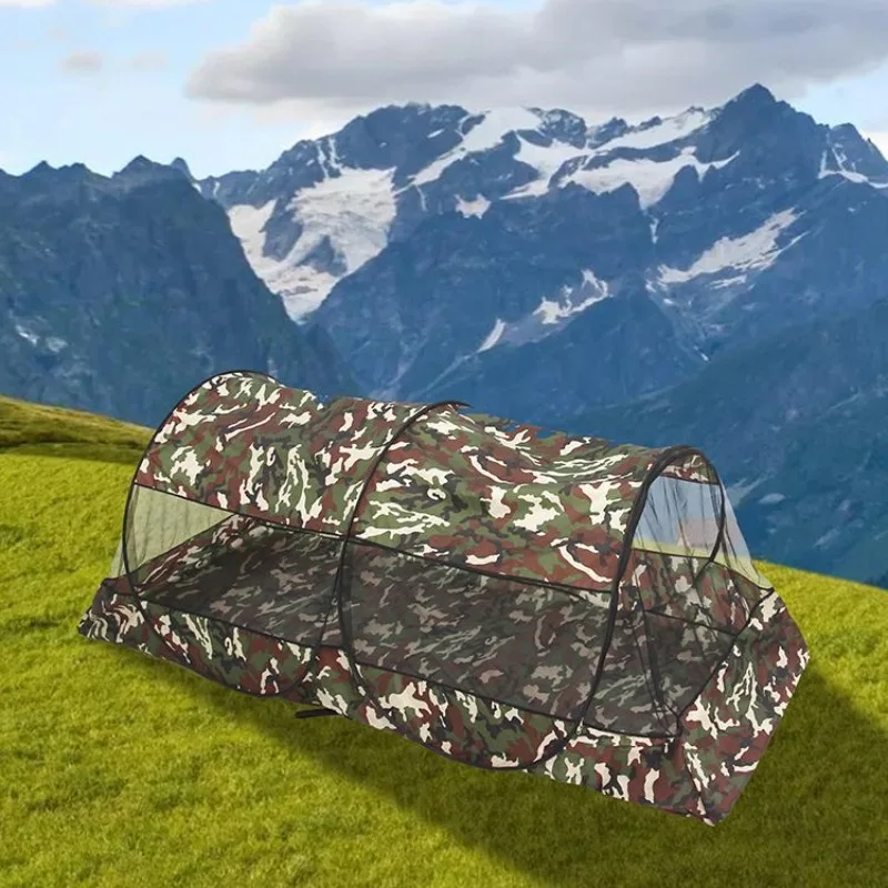 single and double household outdoor dual-use, bed dormitory foldable camouflage mosquito net portable travel free installation