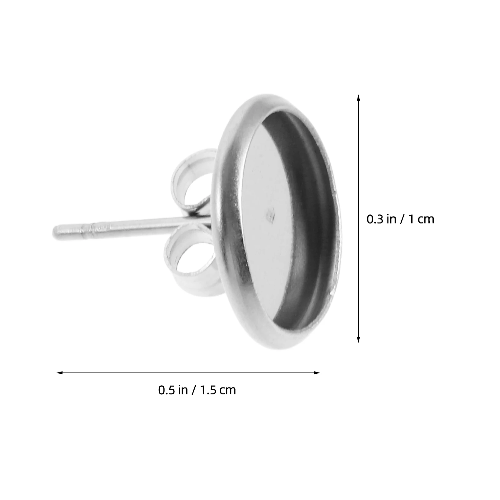 

20pcs Base Blank Posts Bezel Earring Stud Base Tray 10mm Silver Color Jewelry Accessories Ear Stud Bezel Tray DIY