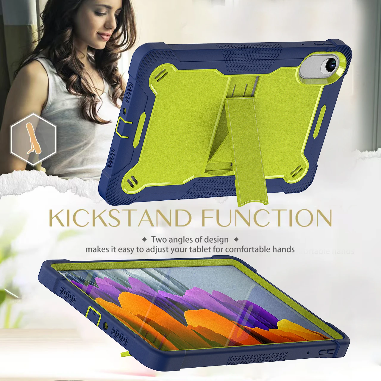 Armor Tablet Case For Xiaomi Redmi Pad 2 2025 11 inch Pad2 Model 25040RP0AG Anti-Slip Built-in Kickstand Hybrid Cover Shockproof