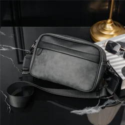 New Fashion Shoulder Bag Men Soft Leather Men's Crossbody Bag Casual Small Square Crossbody Bags for Men Shoulder Messenger Bag