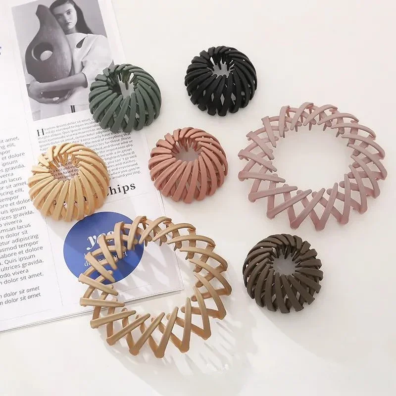 2024 Fashion Women Bun Hair Claw Horsetail Buckle Hair Clip Bird Nest Expanding Headwear Female Ponytail Holder Hair Accessories