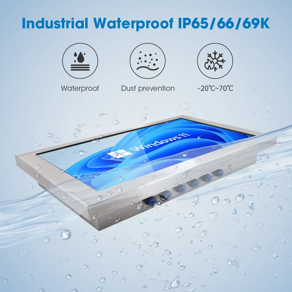 IP65 Водонепроницаемый настенный прочный панельный ПК с сенсорным экраном 21,5-дюймовый промышленный моноблок с панелью «все в одном»