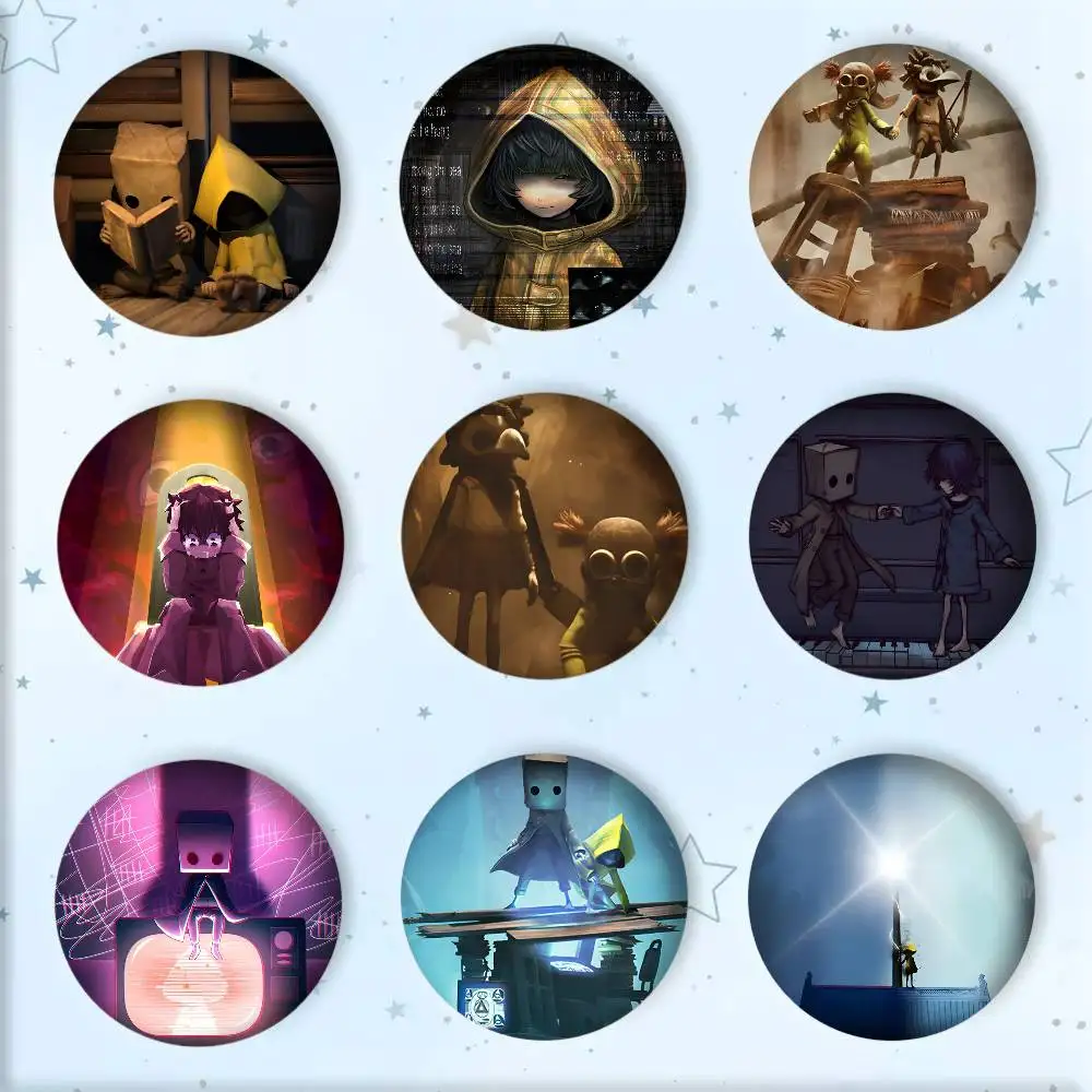 Classic Game L-Little Nightmares Anime Round badge lapel pin backpack clothing jewelry accessories gift brooch