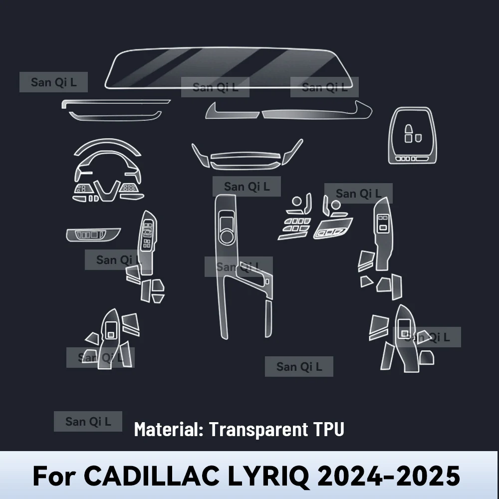 For CADILLAC LYRIQ 2024 2025 TPU Car Navigation Screen Film Gearbox Protective Sticker Anti-scratch Interior Accessories