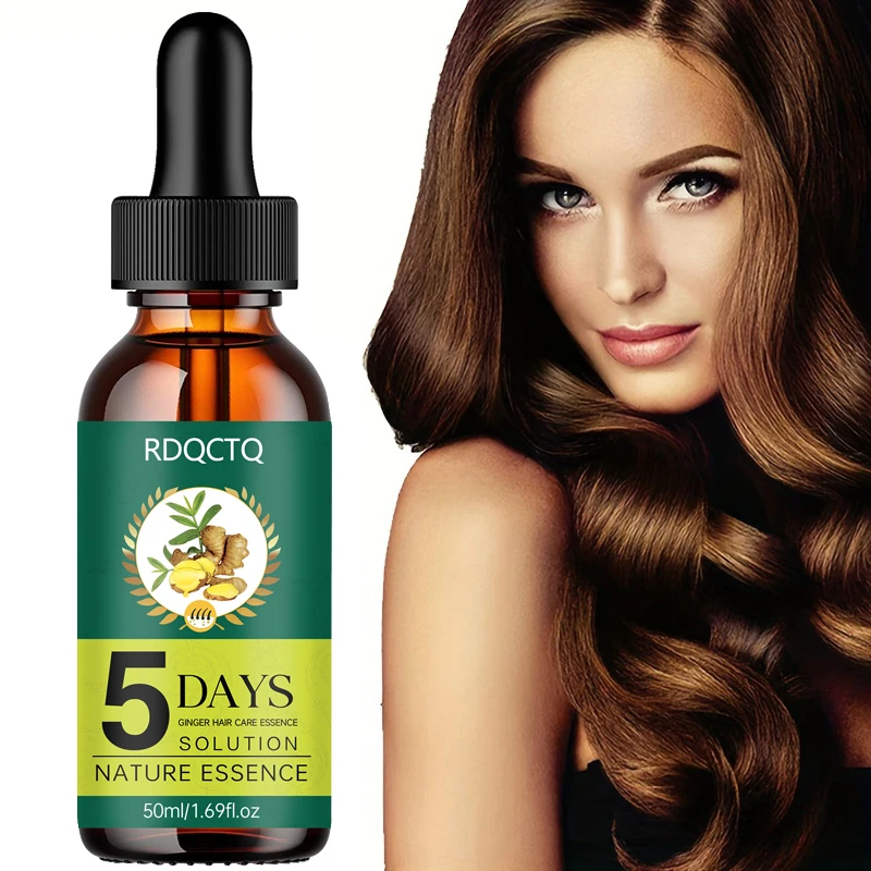 5-Day Ginger Hair Serum | Natural Nourishing Essence | Frizz Control & Shine Boost | Hair Care Treatment
