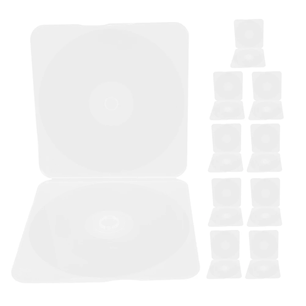 

10pcs CD Case DVD Box Clear Plastic Storage Discs Jewel Cases Portable Travel Home Office Use Lightweight Reusable