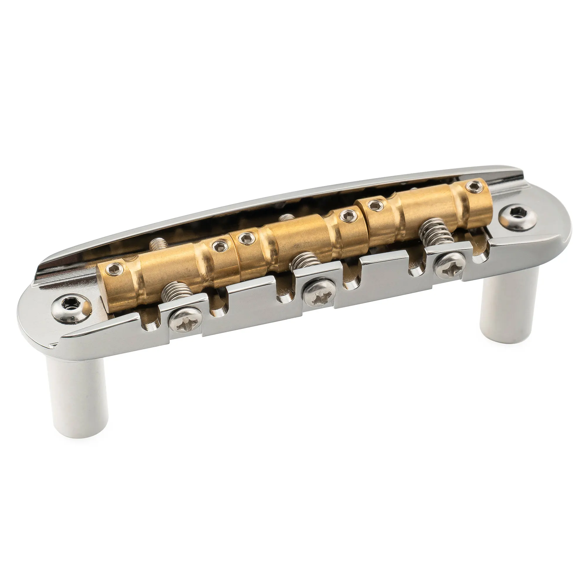 Musiclily Ultra Pont compensé de 52,5 mm avec plaque ouverte en laiton massif et 3 selles compensées pour guitare Jazzmaster