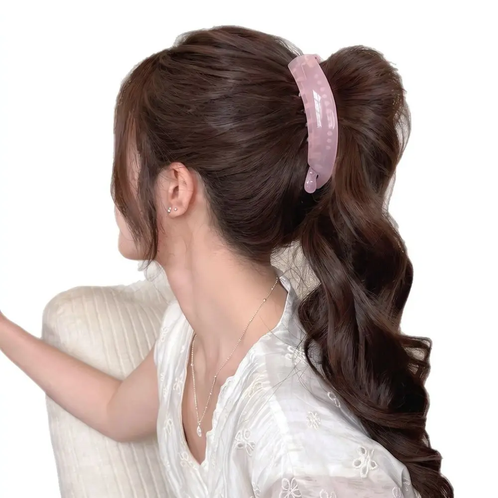 Elegant Banana Hair Clip Jelly Style Ponytail Holder Simple Geometric Accessory Women Secure Styling Tool Fashion Barrette