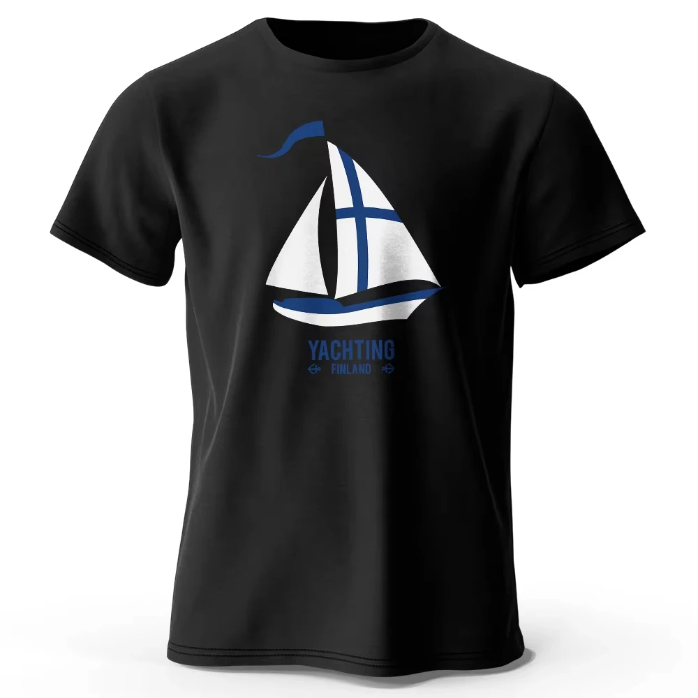 

2025ins Yachting Graphic Print T-Shirt Cotton Vintage Tops for Summer Style Women Daily Life Tees Y2k