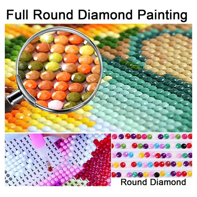 Paquete de 4 kits de pintura de diamantes 5D, kits de arte de pintura de diamantes para adultos por números, para decoración de pared del hogar, árbol