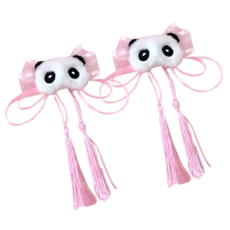 Y2K Ancient Tassels Panda Hair Clip Girl Hair Decor Vintage Chinese Costume Hairpin Headdress Hair Accessories