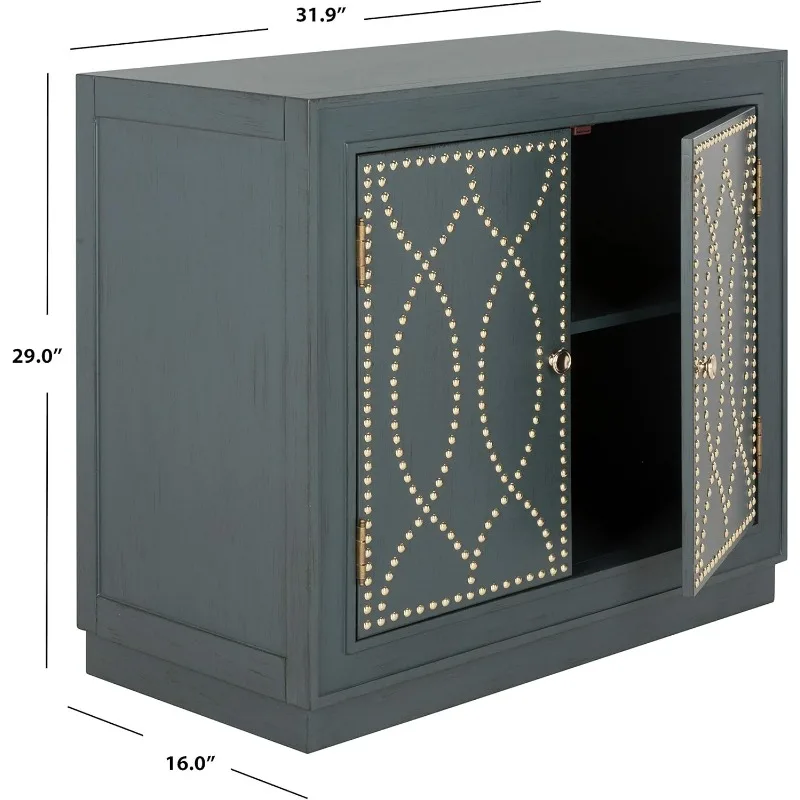 Home Yuna Teal and Gold 2-door Chest