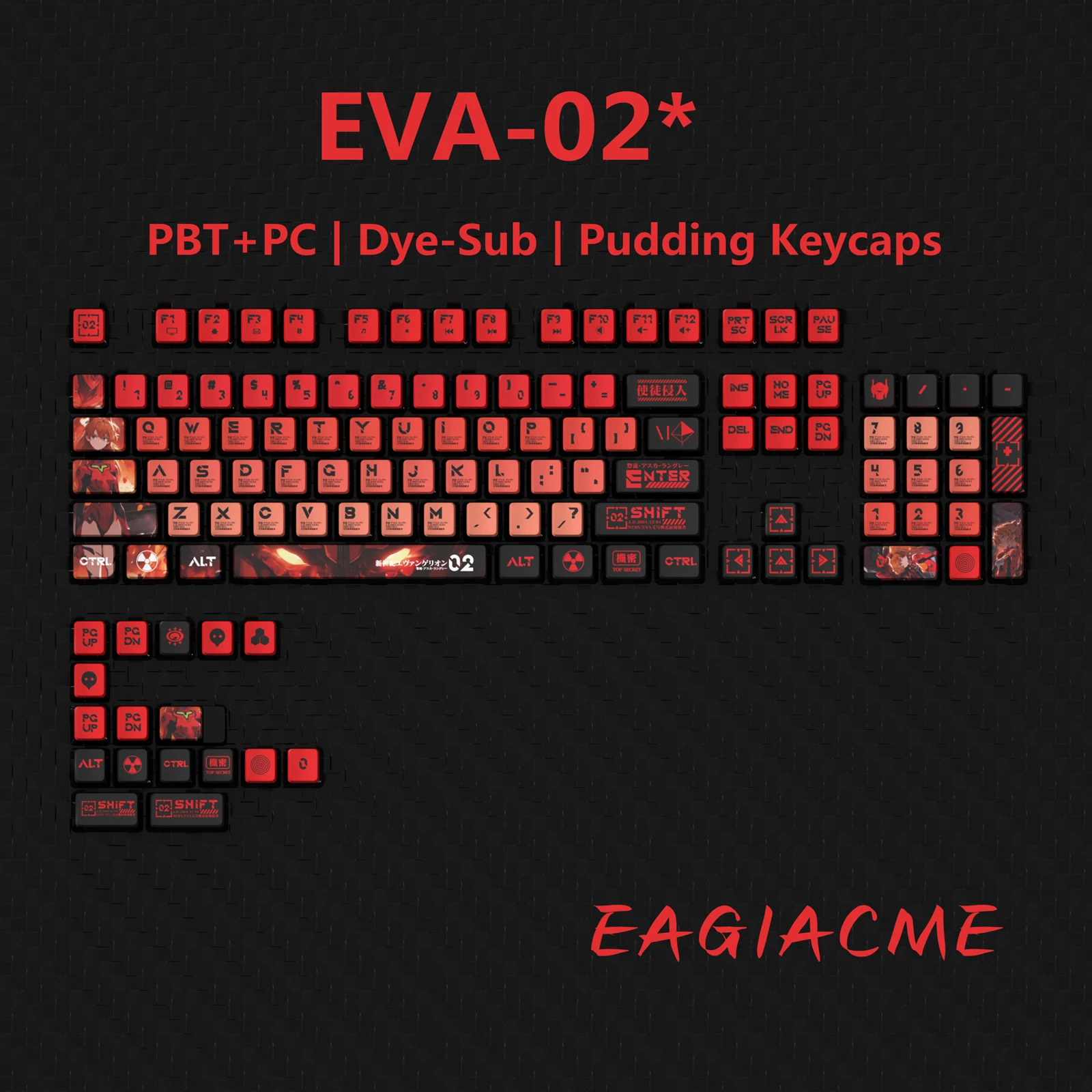 EVA-Pudim Keycaps para teclado mecânico, Big Set, Dye-Sub, Perfil OEM, Hi75 Leobot, 01, 00, 02, 08, Hi75, 01