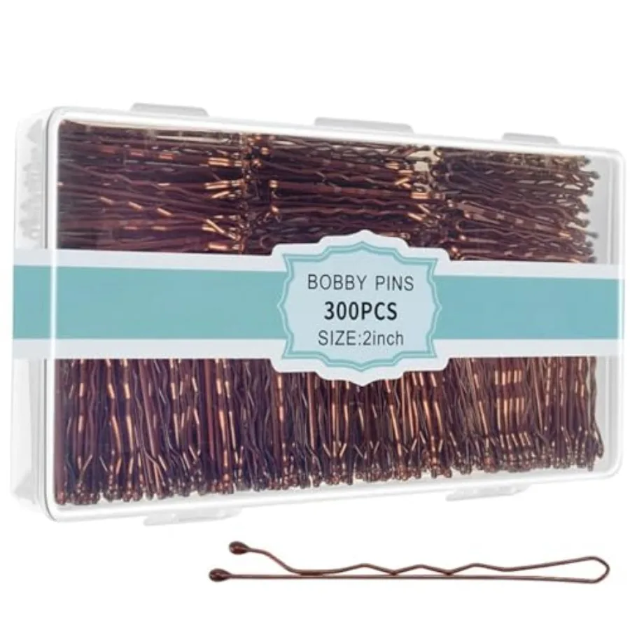 

300 Pcs Bobby Pins, Hair Pins for Women Girls and,Invisible curled Hair clips with Storage box, Pain-Free Hairpins 2 Inch