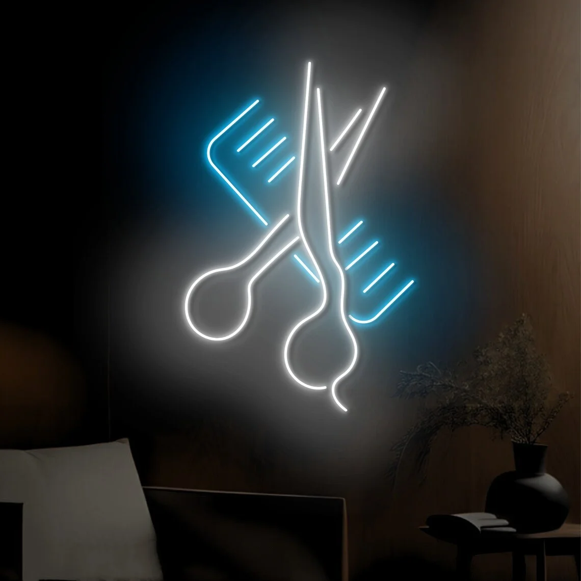 

Scissor & Comb Led Sign For Barber Shop Wall Decor Barber Shop Led Light Custom Barber Shop Sign Barber Neon Light