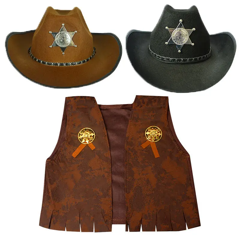 

loween Western Cowboy COS Costume Set for Men And Women Adult Performance Par Clothing Traditional Chinese Stage Outfit