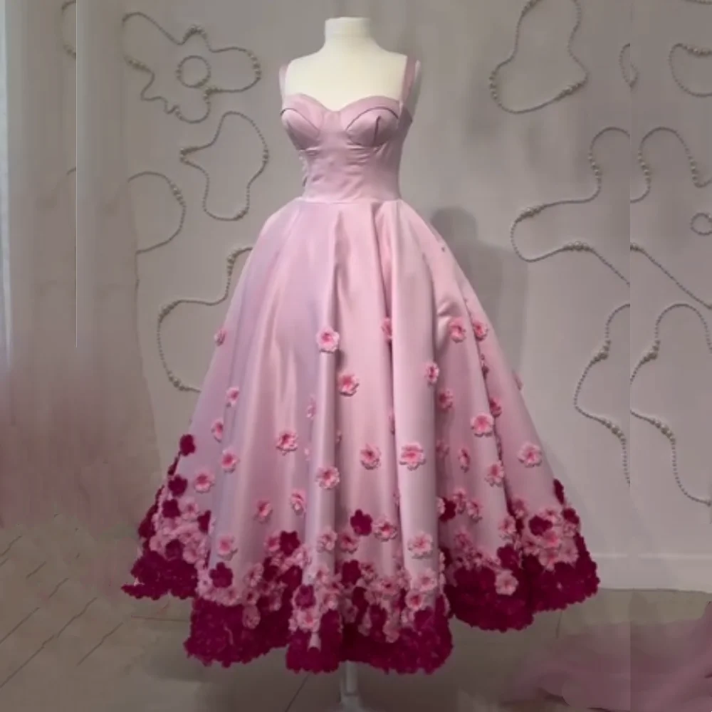 

Формальные повседневные платья трапециевидной формы с цветочной складкой Charmeuse в форме сердца, длинные платья на заказ, подходящие для случая