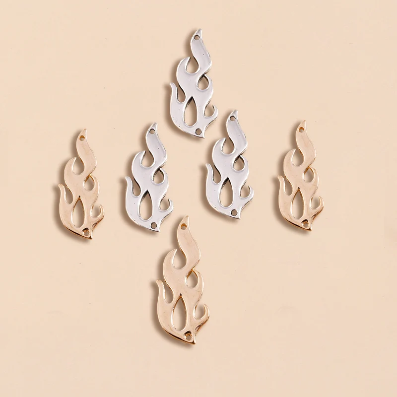 Leslie 10 teile/los 15*39mm Trend Metall Feuer Charms für Armbänder Anhänger Halsketten DIY Legierung Charms Schmuck Zubehör – Detail 3