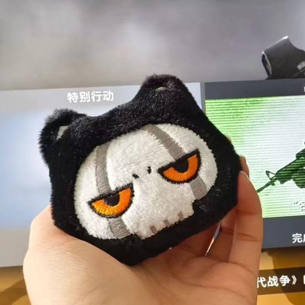 Game Ghost Style Keychain Q Version Skeleton Character Keyring Military Cosplay Backpack Charm Fan Collection Gift Accessories
