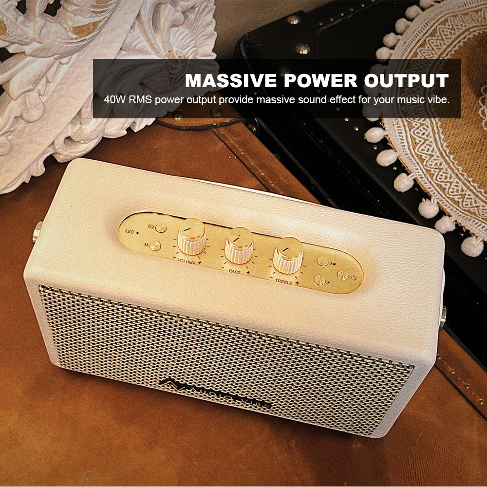 Promo Panas 2024 Speaker Kayu Retro BT5.0V Nirkabel Radio FM Kartu TF Speakerphone 2.5 inci Bass Dapat Diatur 40W