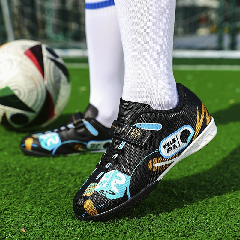 

Kids TF Soccer Cleats for Boys Girls Lightweight Breathable Football Boots with Velcro | School Training Outdoor Athletic Shoes