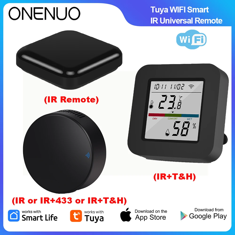 WIFI Remote Control with Tuya APP Intelligent WIFI Universal Remote Control Support APP Controlling TV /Air Conditioner/Fan