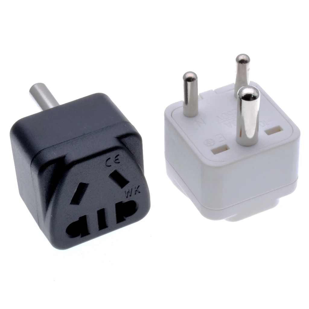 Tipo de conversor de tomada sul-africano m/d adaptador de tomada seguro aterrado pequeno adaptador de viagem plug para sul africano/indiano adaptador