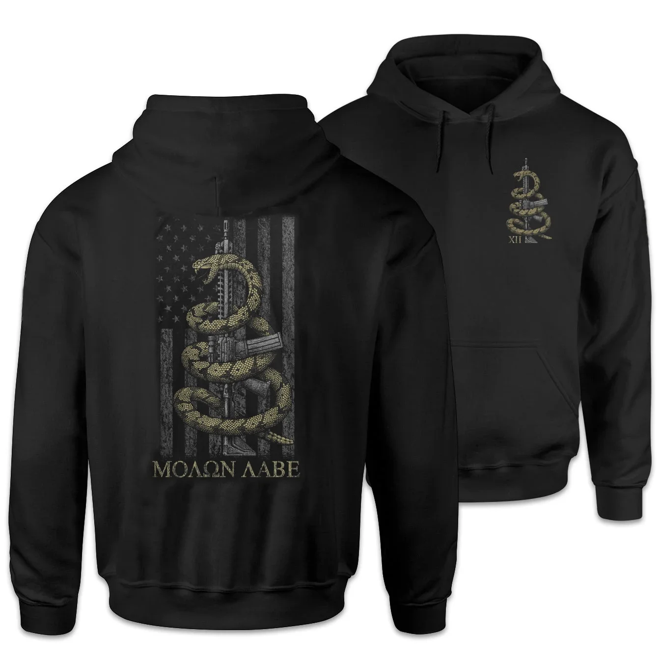 

Coiled Rattlesnake Defend AR-15 Molon Labe Pullover Hoodie 100% Cotton Comfortable Casual Mens Sweatshirts Fashion Streetwear