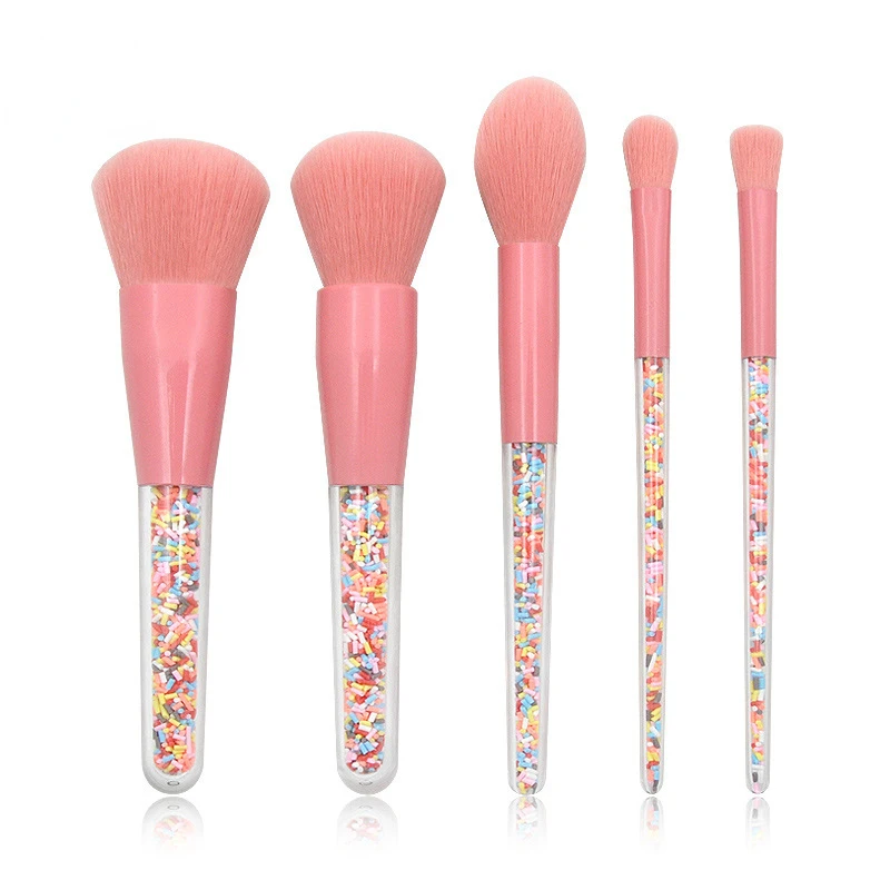 5PCS Makeup Brush Cute Candy Set Pink Diamond Rainbow Brush Ice Cream Christmas Beauty Brush Cosmetic Tool Brochas Maquillaje