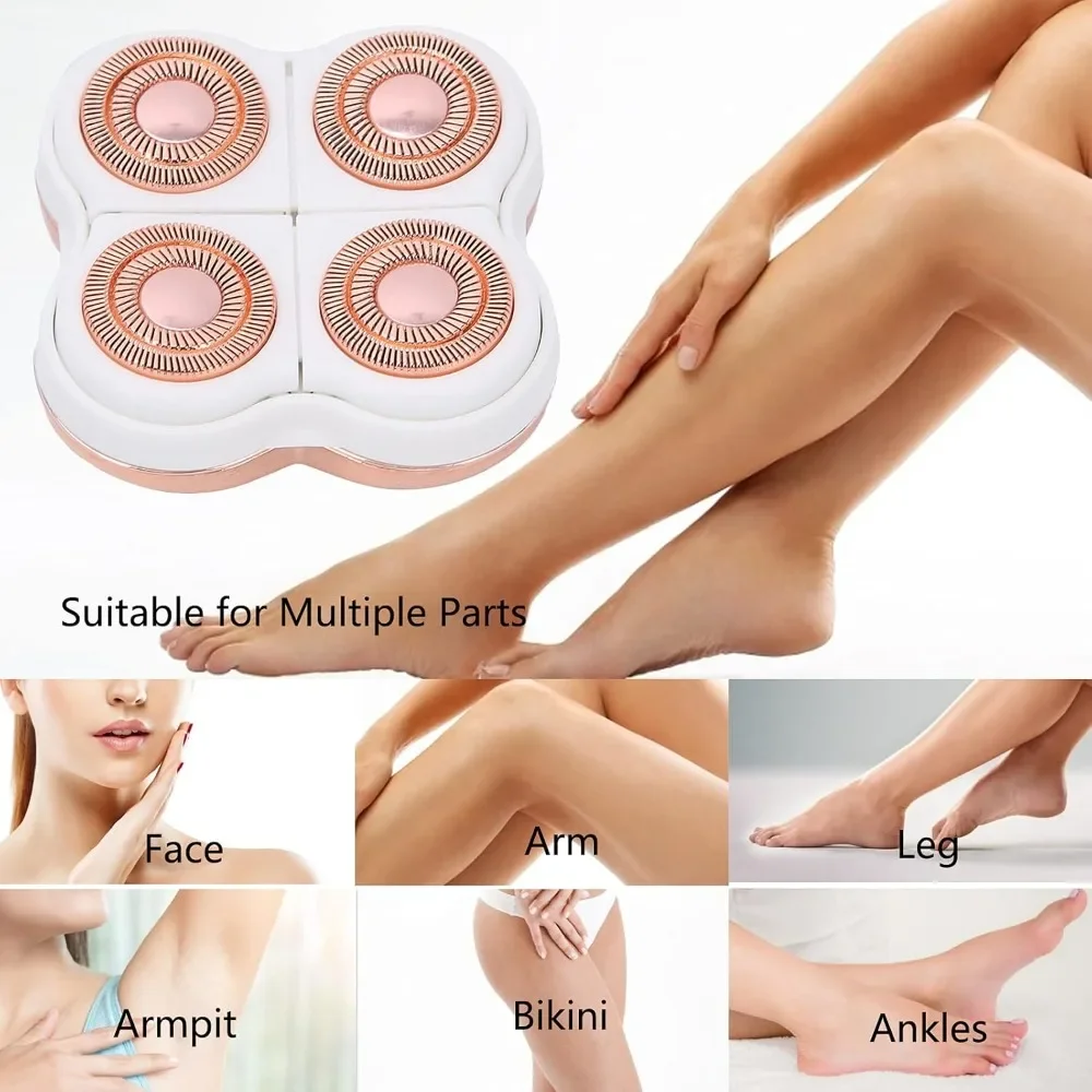 رأس بديل لإزالة الشعر الجديد، ماكينة حلاقة كهربائية للسيدات، ماكينة حلاقة شعر الجسم، مزيل شعر الرأس باللون الذهبي الوردي #1