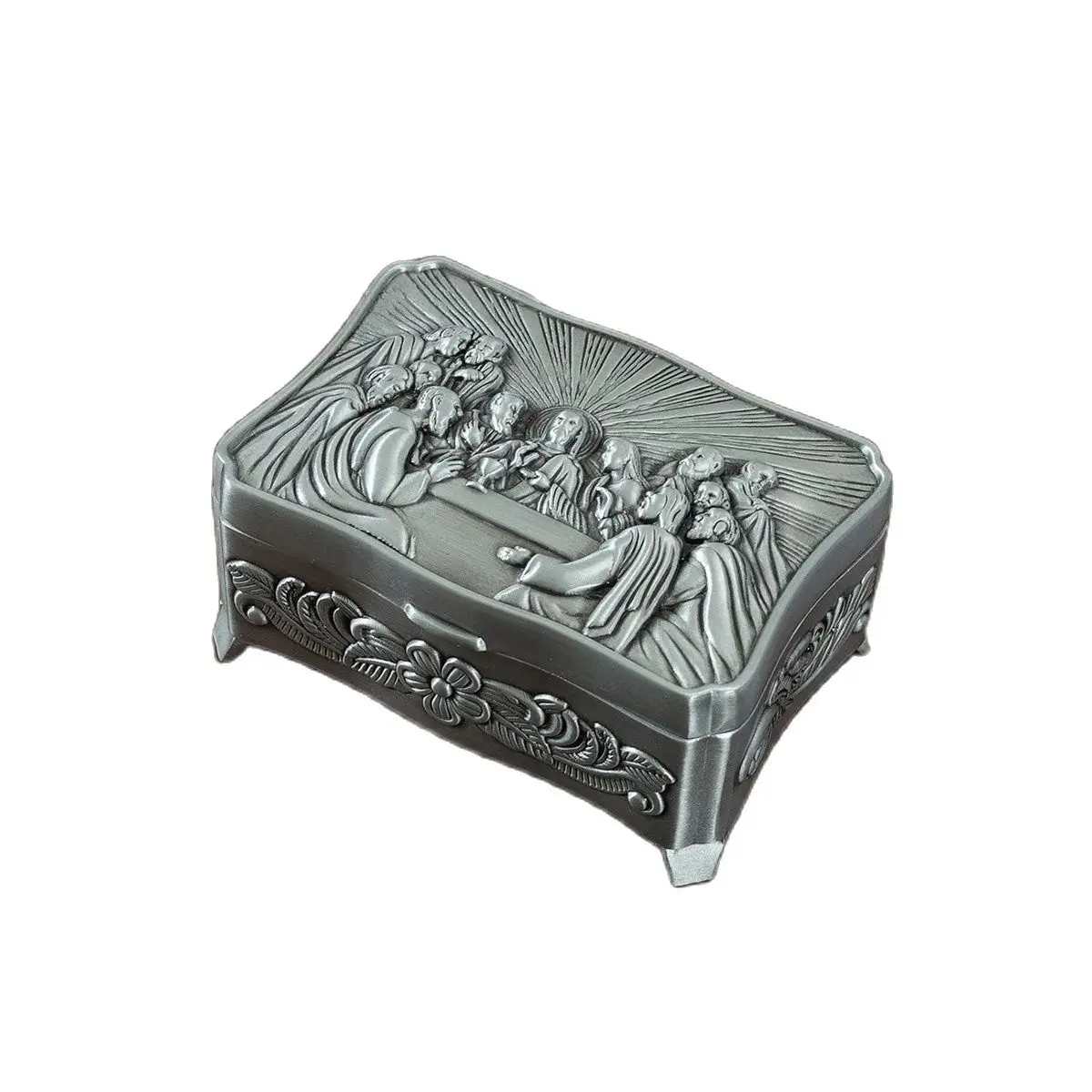 European retro metal crafts Last Supper jewelry storage box creative storage jewelry gift collection box wholesale relic box