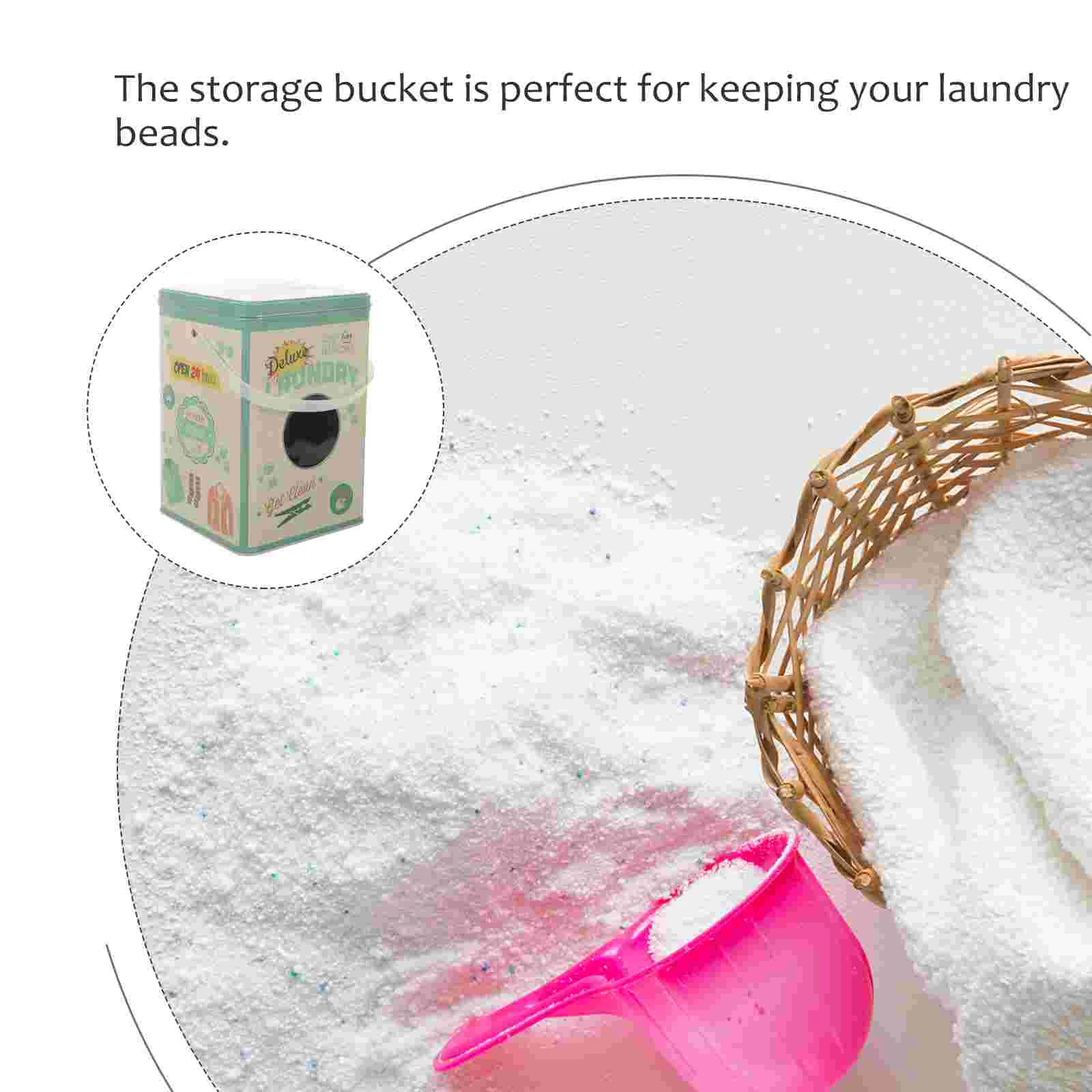 Laundry Detergent Storage Box Laundry-room-decor Powder Bin Washing Bucket Container Scent Beads Plastic Must-have