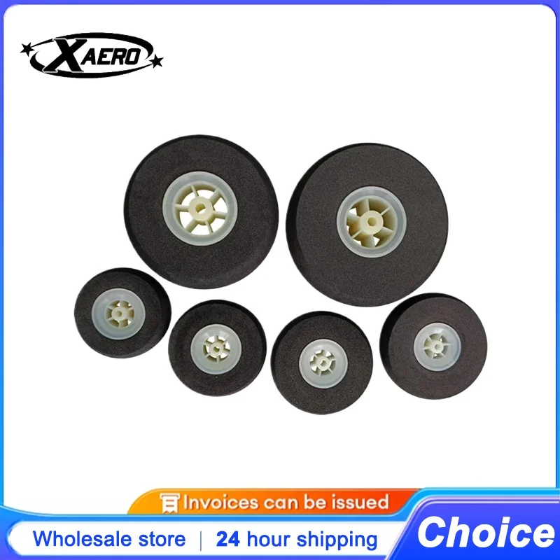 

XAERO 2PCS Sponge Tires Light Foam Wheels for RC Airplane Nylon Hub White Dia 25-75mm RC Model Aircraft Accessories