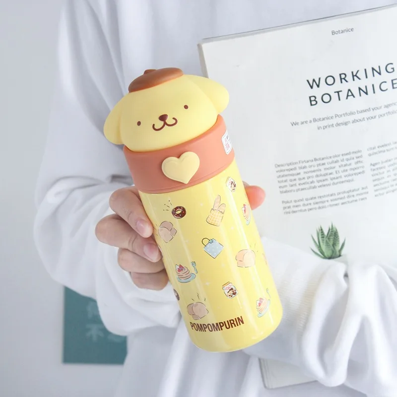 

Бутылка для воды Hello Kitty Sanrio, милая аниме-бутылка с героями мультфильмов, большая вместимость, портативная, из нержавеющей стали, кавайная кружка для воды, подарок