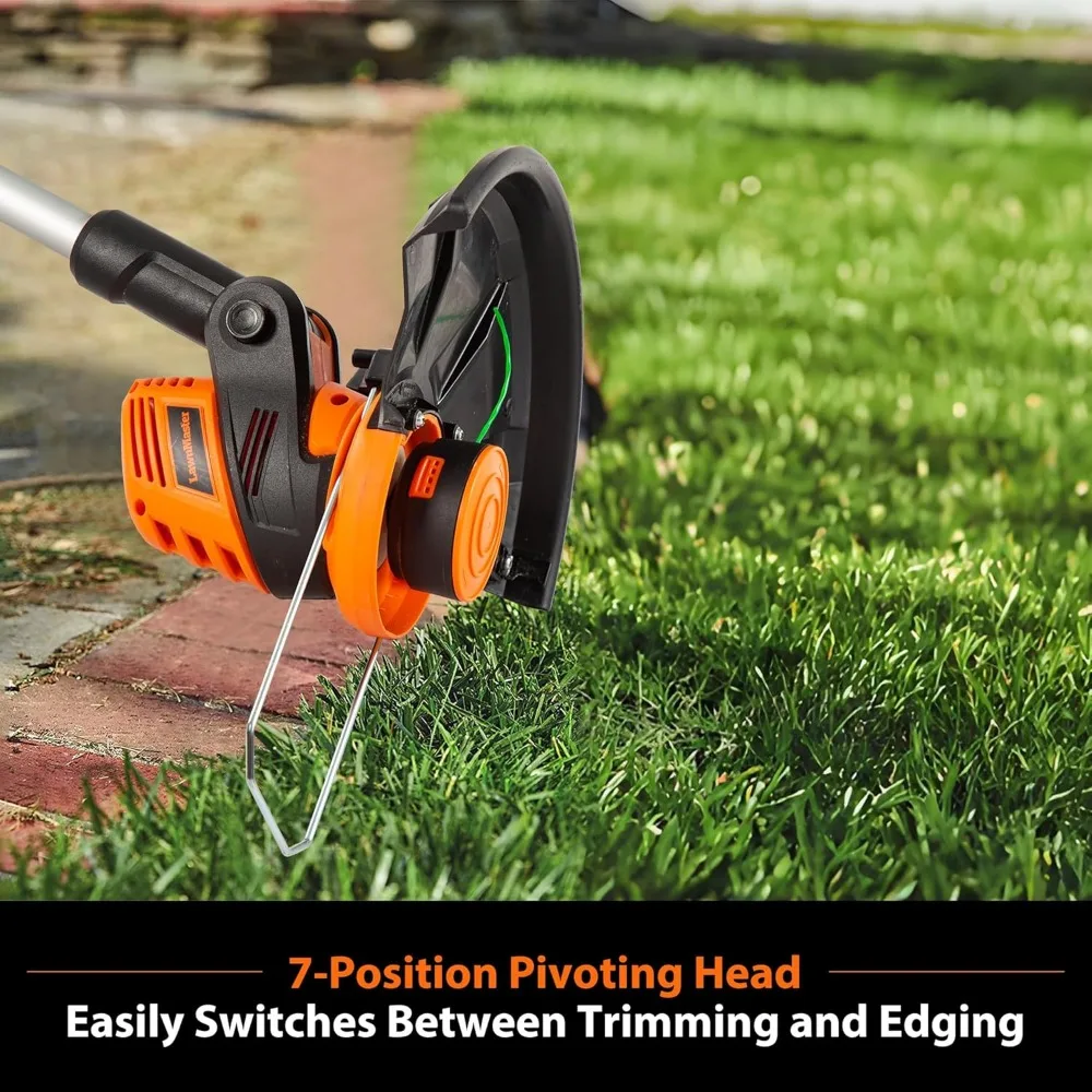 جزازة LawnMaster 20VMWGT 24V عالية الأداء مقاس 13 بوصة ومجموعة أدوات تشذيب 10 بوصة مع بطاريتين وشاحنين 4.0 أمبير في الساعة