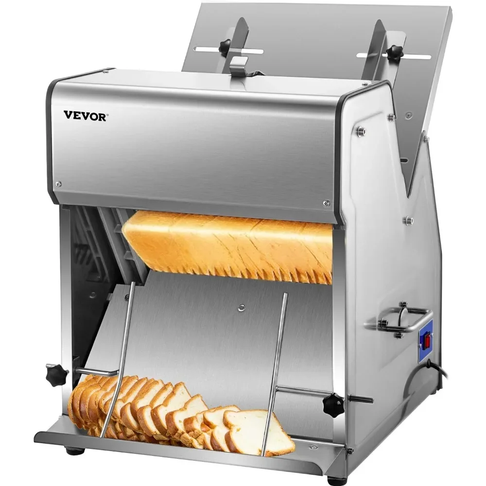 Commercial Toast Bread Slicer, 12mm Thickness Electric Bread Cutting Machine, 31PCS Commercial Bakery Bread Slicer
