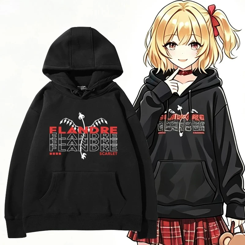 Anime TouHou Project Flandre Scarlet Cosplay Hoodie Women Men Harajuku Sweatshirt Y2K Streetwear Hip Hop Pullover Hooded Jacket